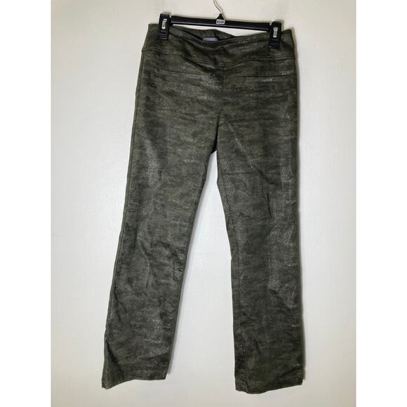 Elliot Lauren Dark Green Pull On Straight Leg Pants. Fabric has Stretch Sz 4 - Picture 1 of 2